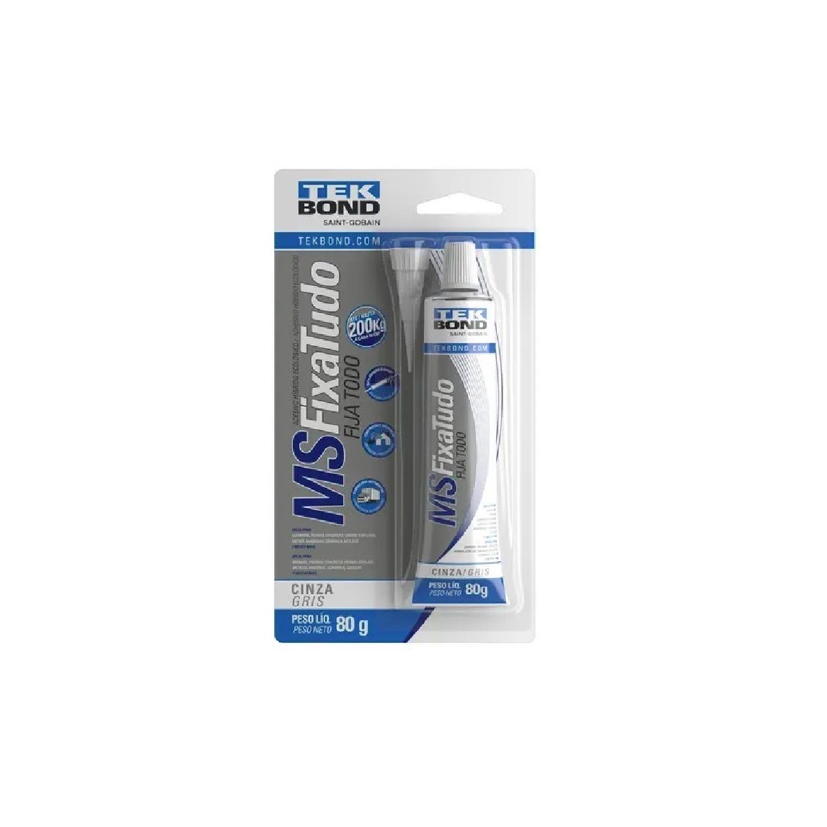 ADESIVO BISNAGA MS FIXA TUDO BRANCO 80G - TEKBOND