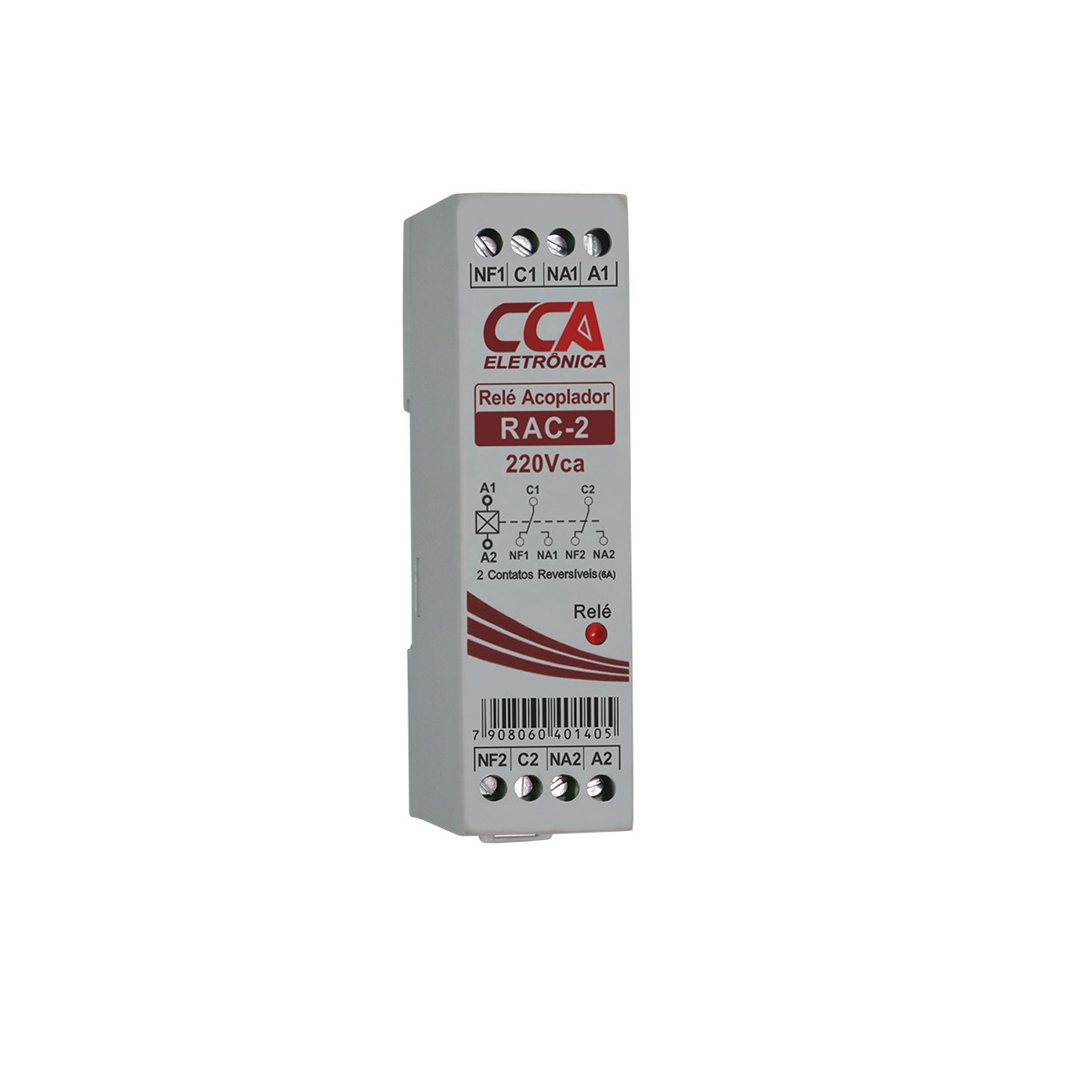 RELE ACOPLADOR 220V 2 CONTATOS REVERSIVEIS SIBRATEC