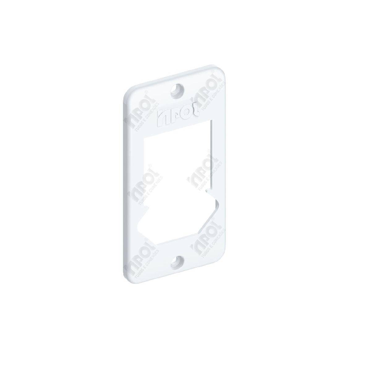 TAMPA BRANCA  1/2 - 3/4" 2 TECLAS COM TOMADA INPOL