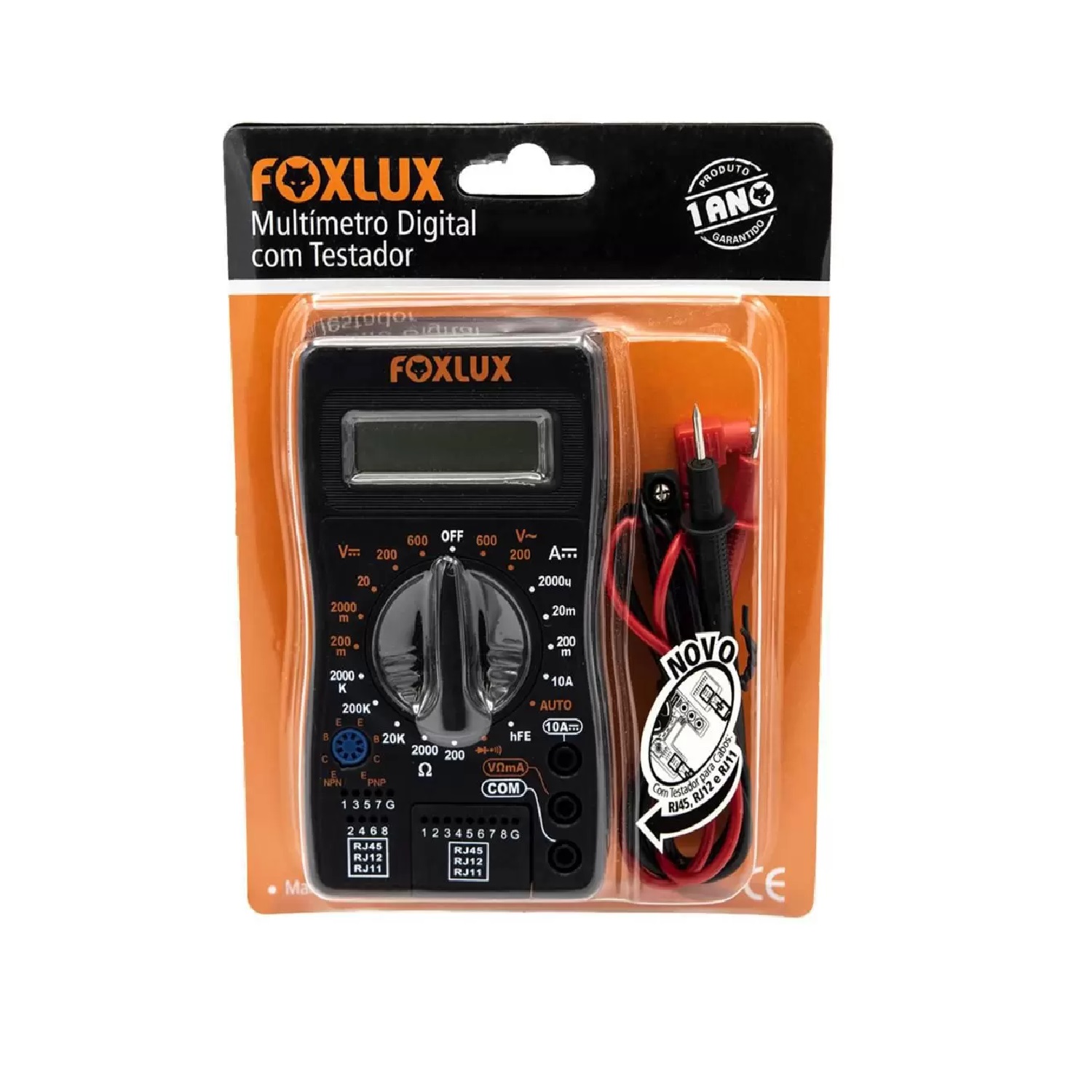 MULTIMETRO DIGITAL COM TESTADOR RJ11/45 FOXLUX