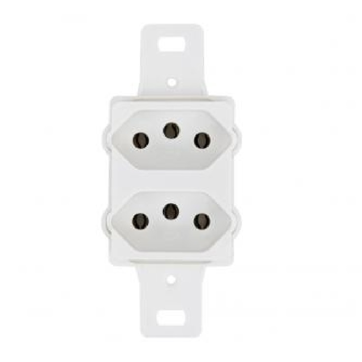 CONJUNTO 2 TOMADAS 20A PARA 3 MODULOS BRANCA SEM PLACA PEZZI 10000