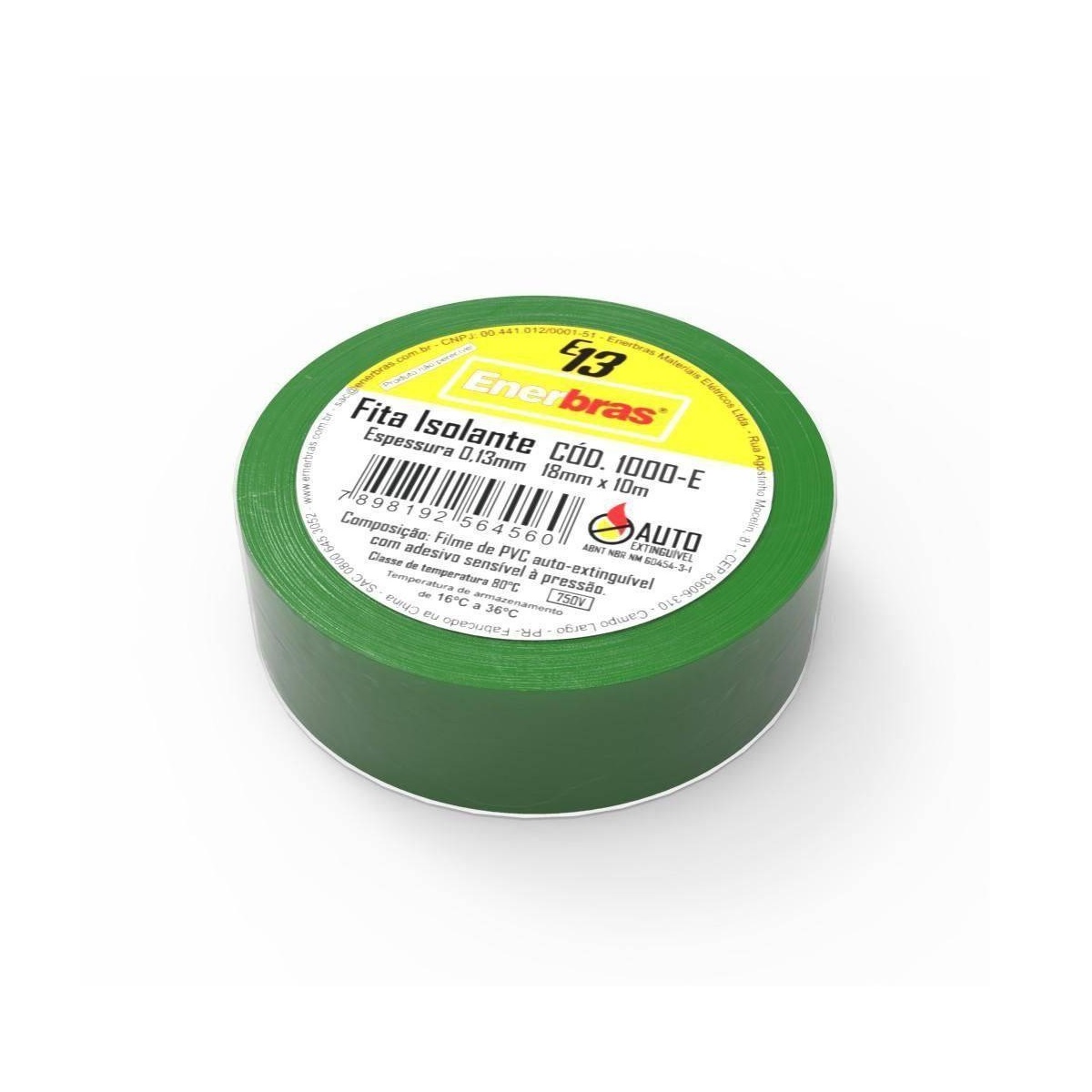 FITA ISOLANTE COLORIDA 10MT VERDE