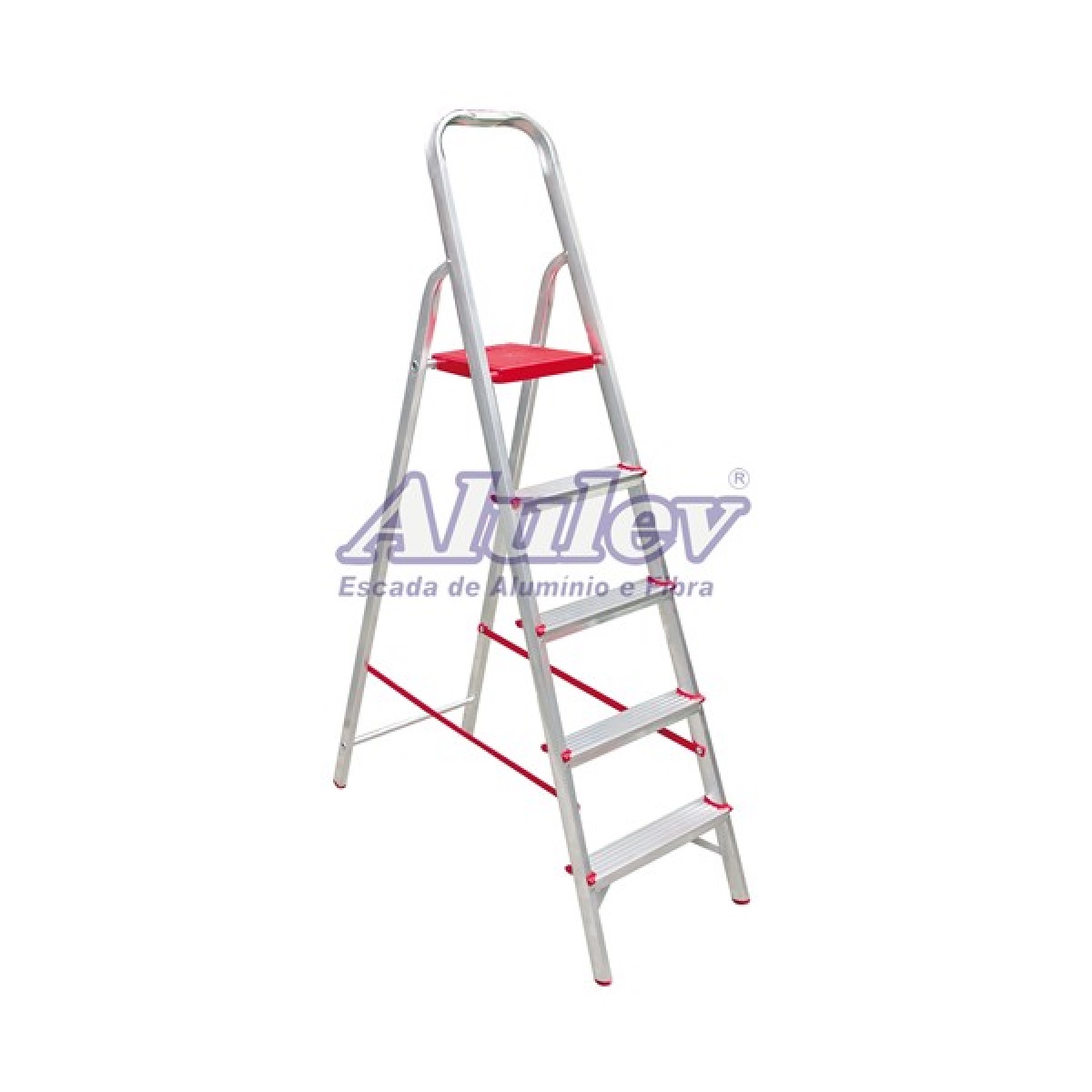 ESCADA ALUMINIO RESIDENCIAL 5 DEGRAUS 1,12MT RE5