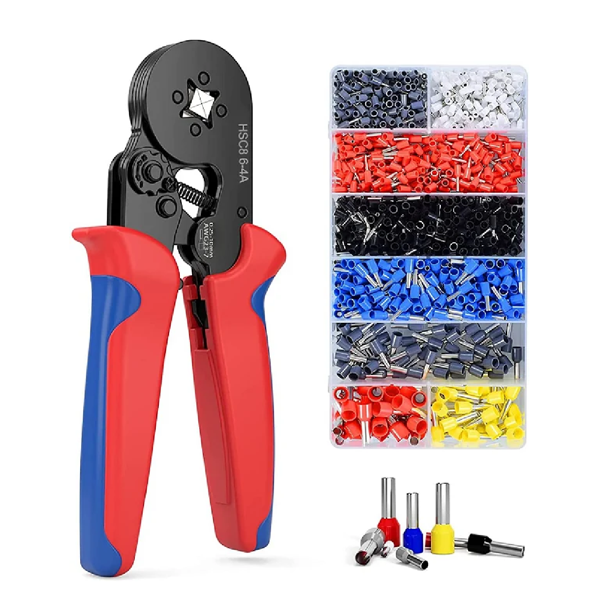 KIT ALICATE CATRACA TERMINAL ILHOS + 1800 ILHOS 0,25 ATÉ 10MM