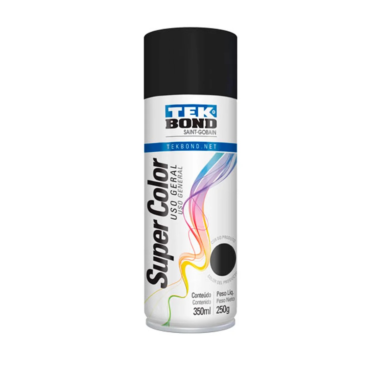 SPRAY TINTA PRETO FOSCO 350ML - TEKBOND