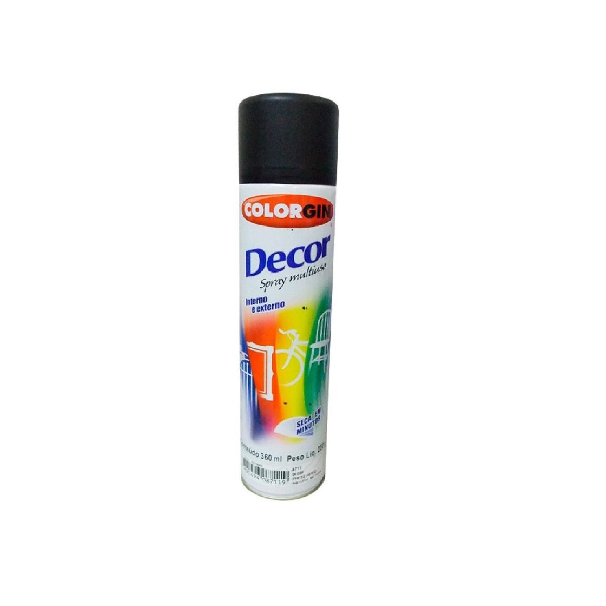 SPRAY TINTA PRETO BRILHANTE 400ML/250G