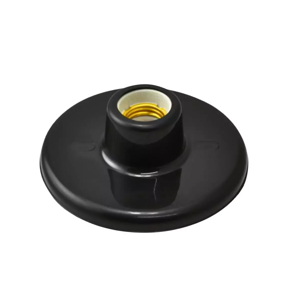 PORTA LAMPADA PLAFON 100W PRETO SOQUETE PORCELANA