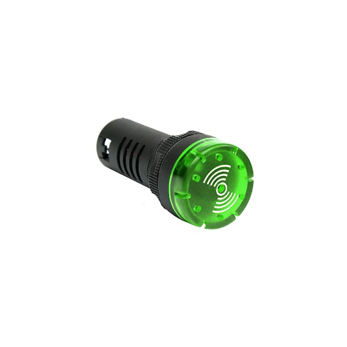 BOTAO SINALEIRO VERDE C/ SIRENE 24V 22MM