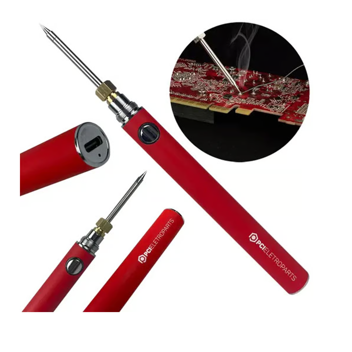 FERRO ELETRICO SOLDAR CANETA PORTATIL USB COM BATERIA 300°C A 450°C