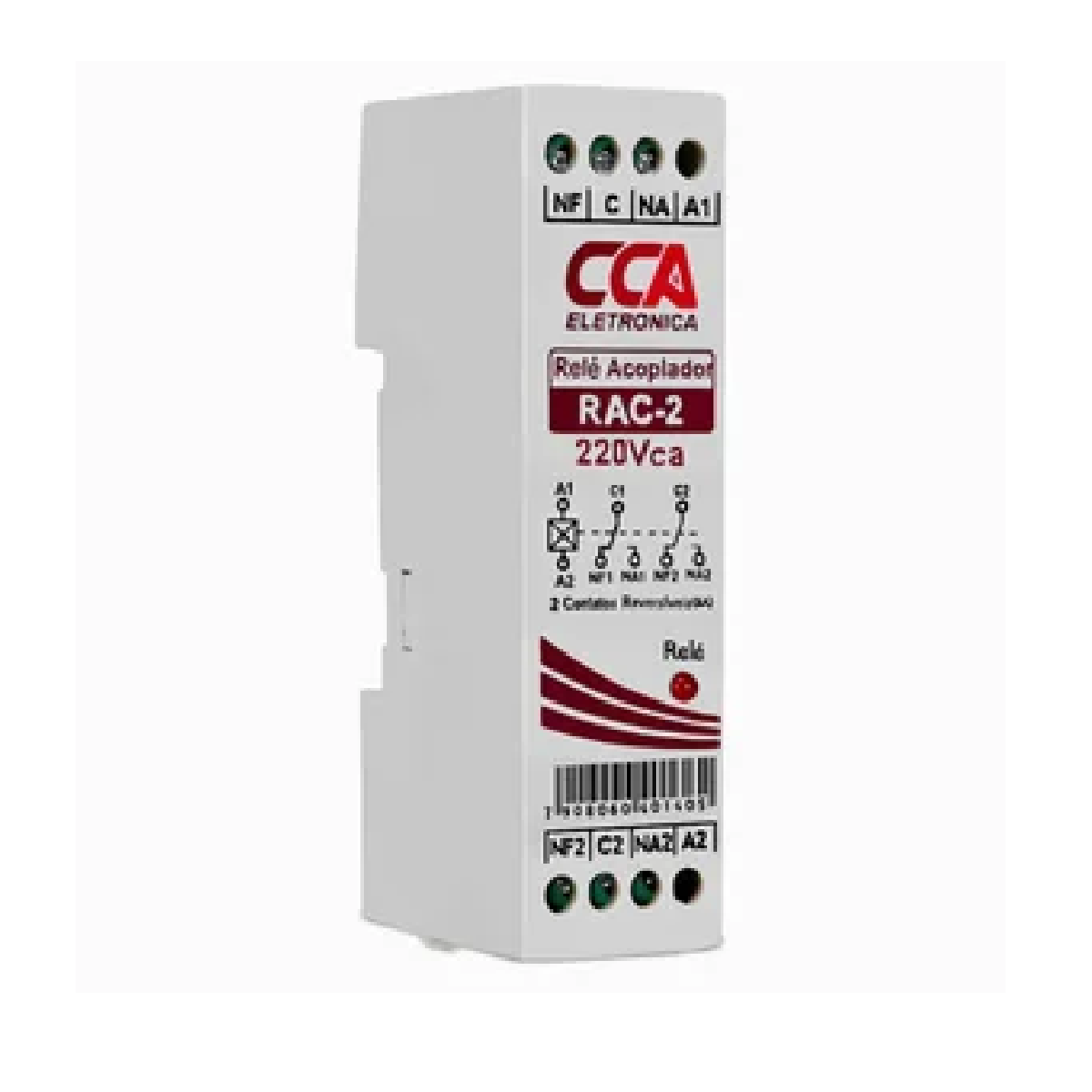 RELE  ACOPLADOR RAC-02 24VCA/VCC 5A 2 CONTATO REVERSIVEL