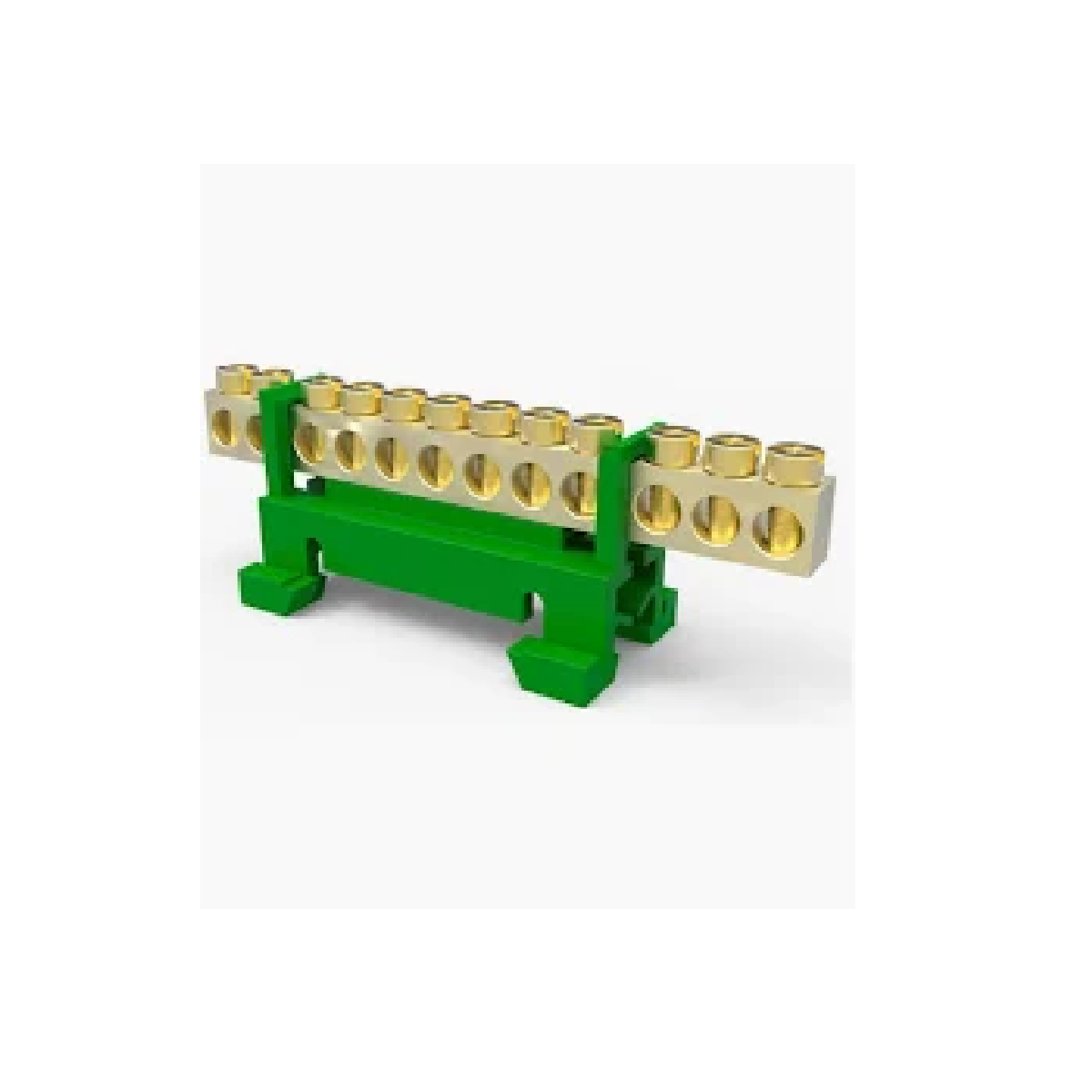 BORNEIRA 12 FUROS C SUPORTE DIN VERDE