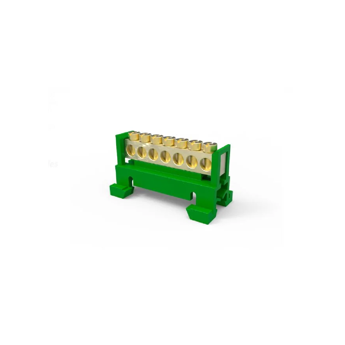 BORNEIRA 7 FUROS COM SUPORTE DIN VERDE