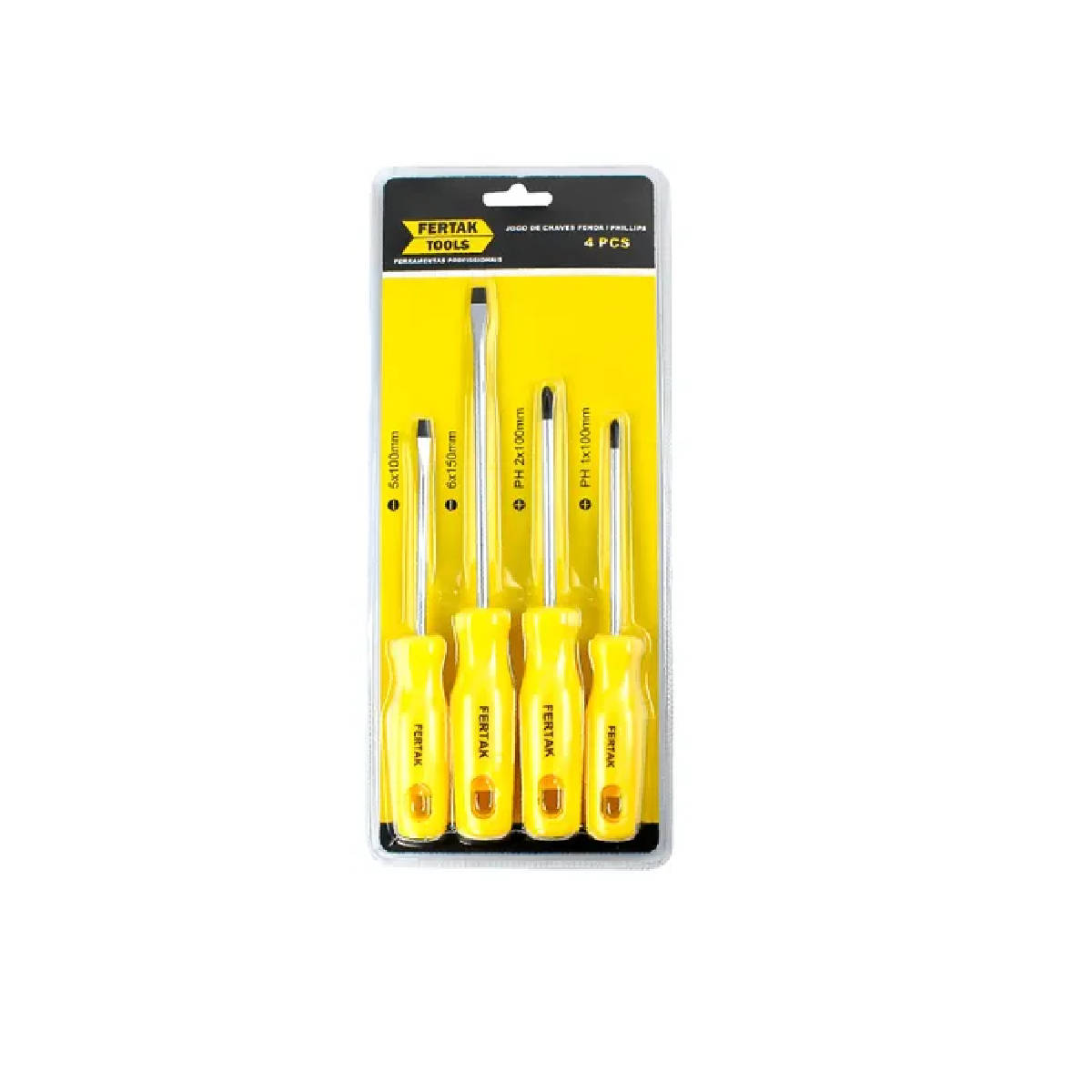 JOGO CHAVES FENDA/PHILIPS 4PCS FERTAK