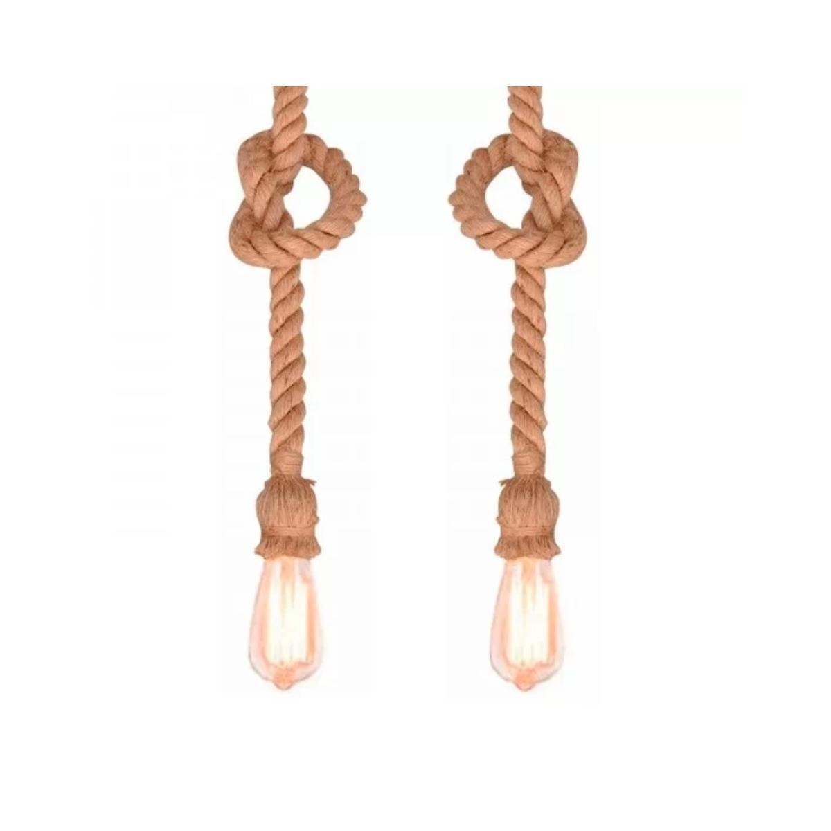 PENDENTE DE CORDA 1XE27 1,8MT MARROM