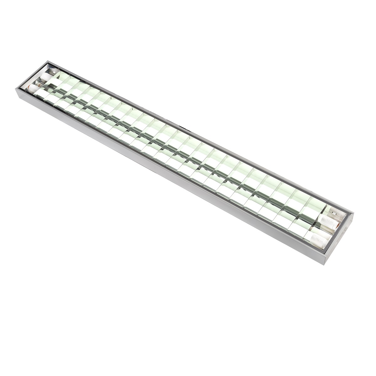 LUM A/REND SOB P/ LAMP LED 2 X T8 BRANCA COM ALETAS ALUMINIO 2 X T8