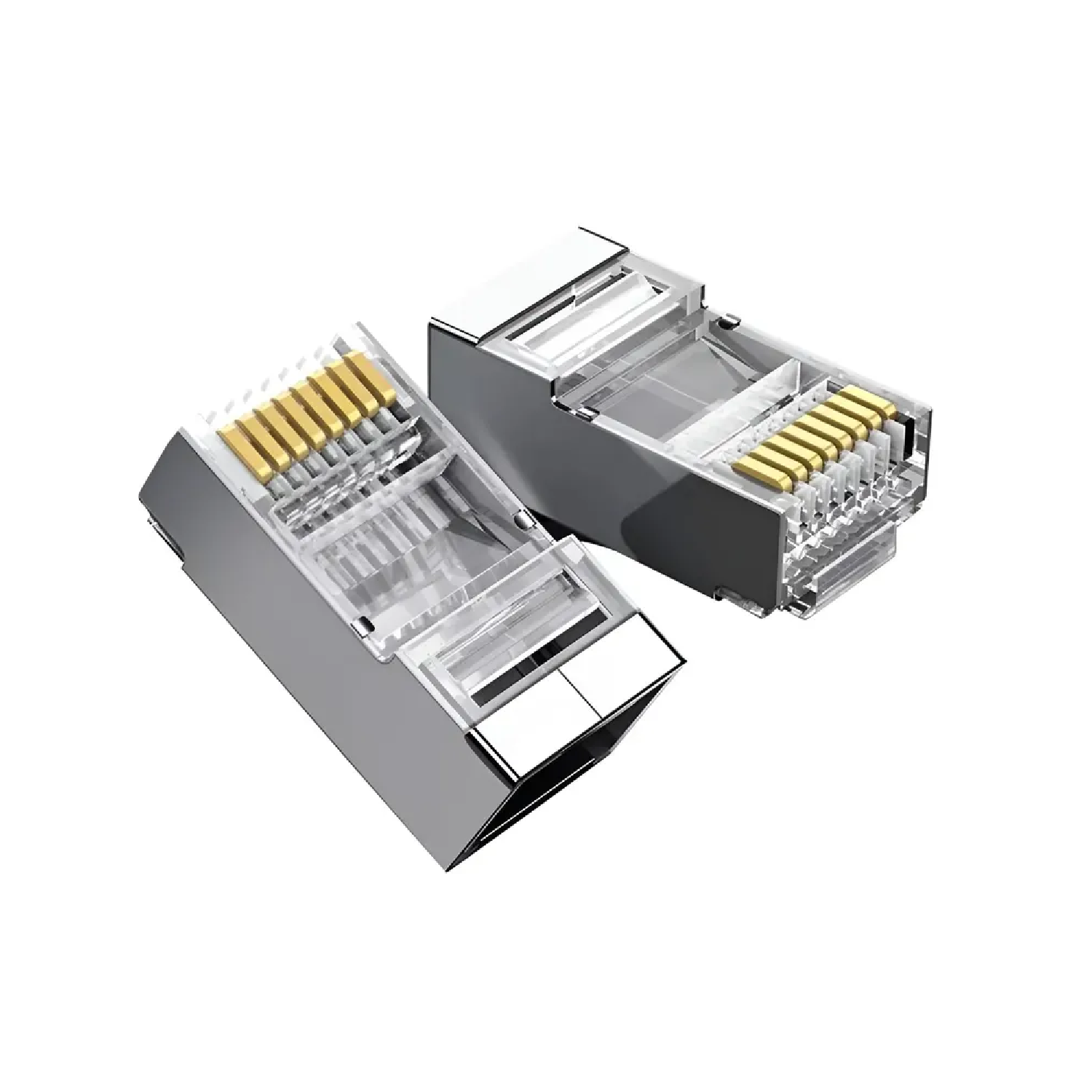 CONECTOR RJ 45 BLINDADO 8 VIAS  MACHO CAT6E