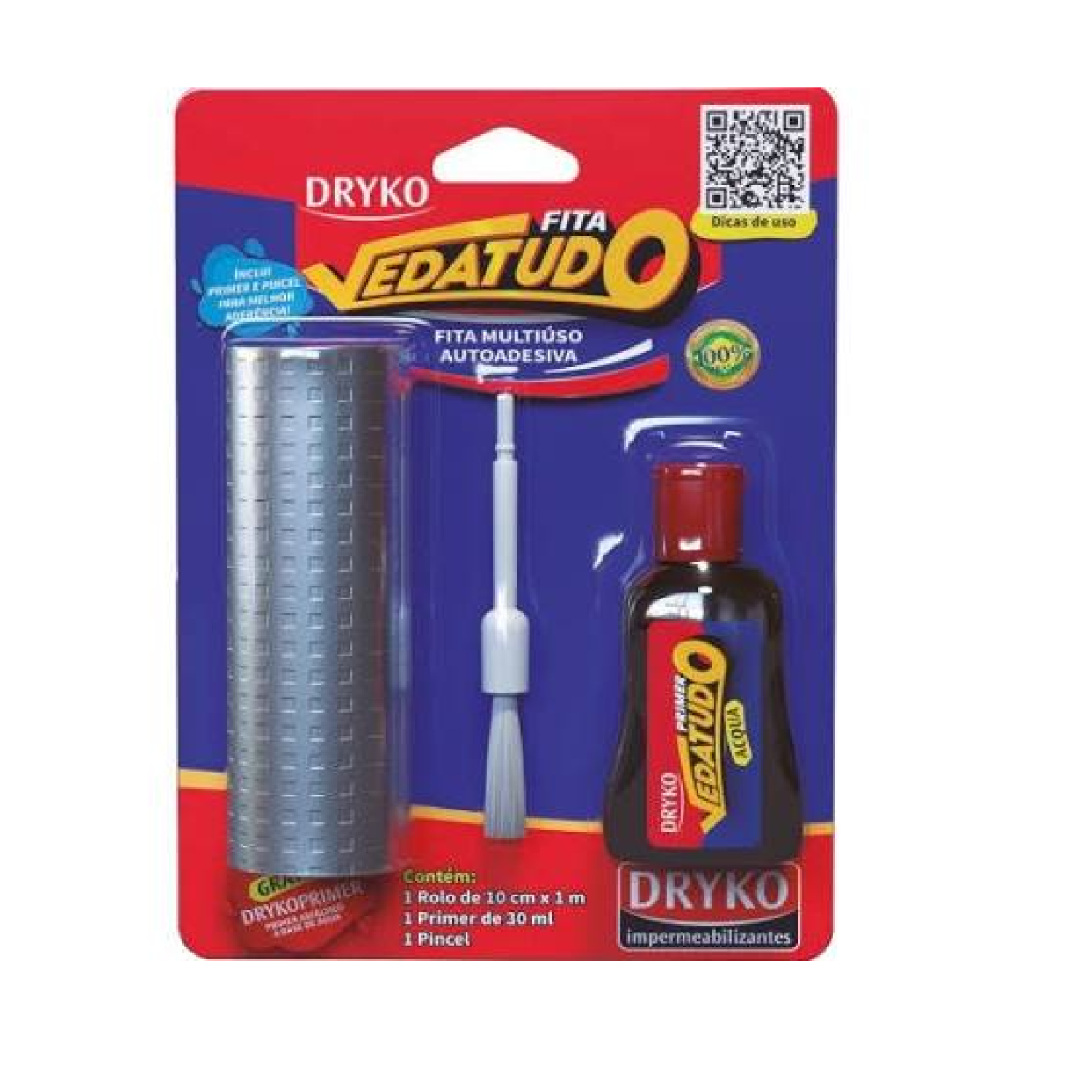 FITA ADESIVA IMPERMEAVEL 10CM X 1 METRO VEDATUDO - DRYKO