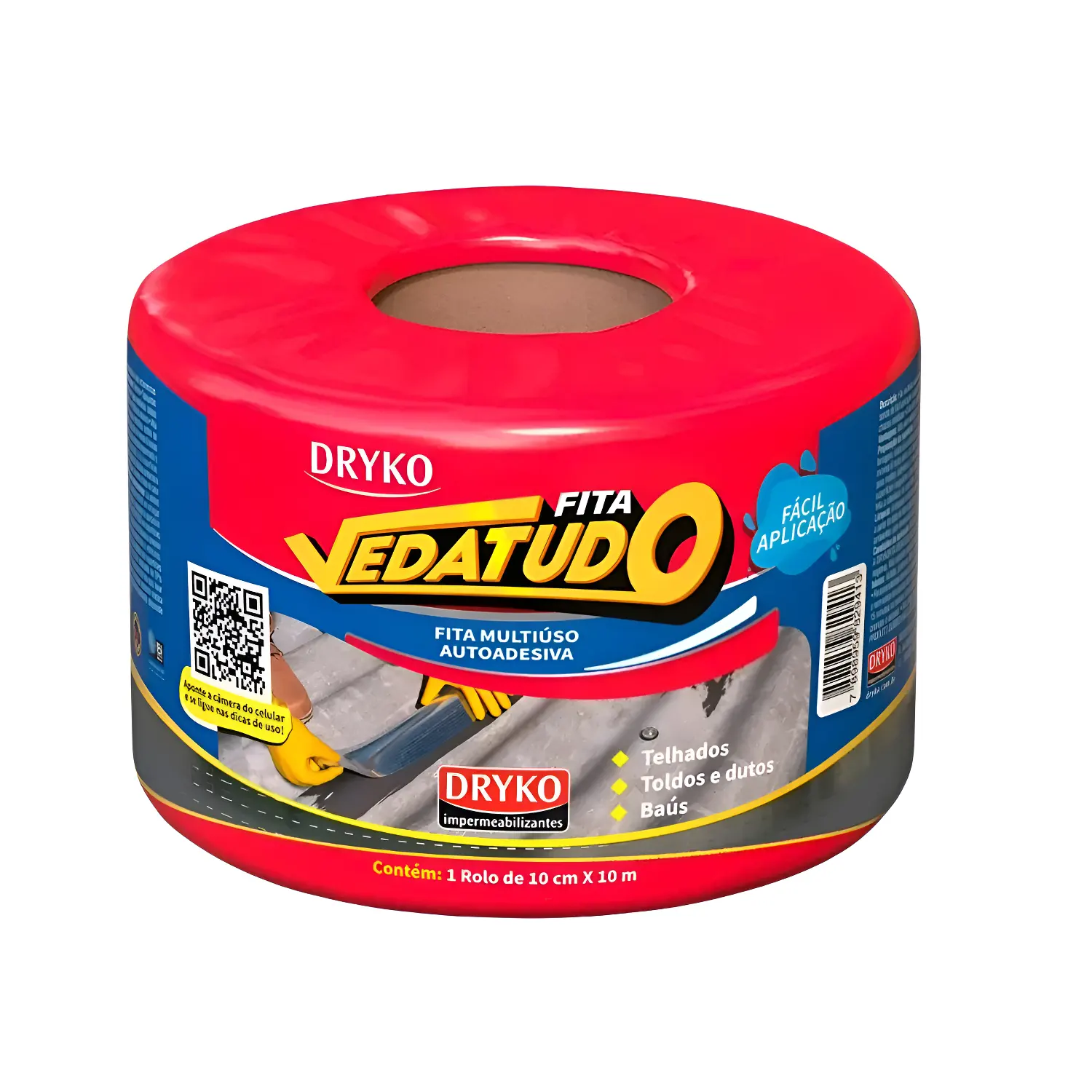 FITA ADESIVA IMPERMEAVEL 10CM X 10 METROS VEDATUDO - DRYKO