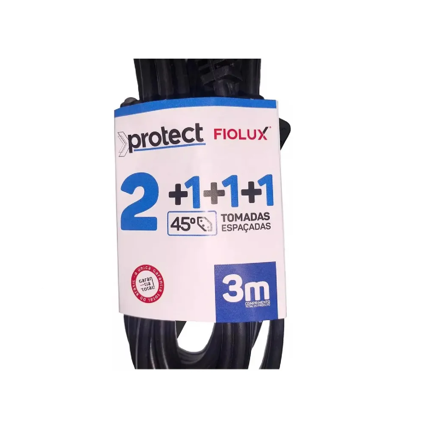 FILTRO DE LINHA 5 TOMADAS ESPAÇADAS PROTECT 3 METROS- FIOLUX