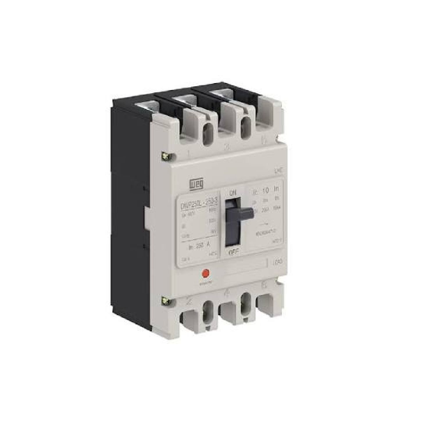 DISJUNTOR WEG CAIXA MOLDADA DWP250 20KA (400VCA) MAGNÉTICO E TÉRMICO FIXO 250A 3 POLOS
