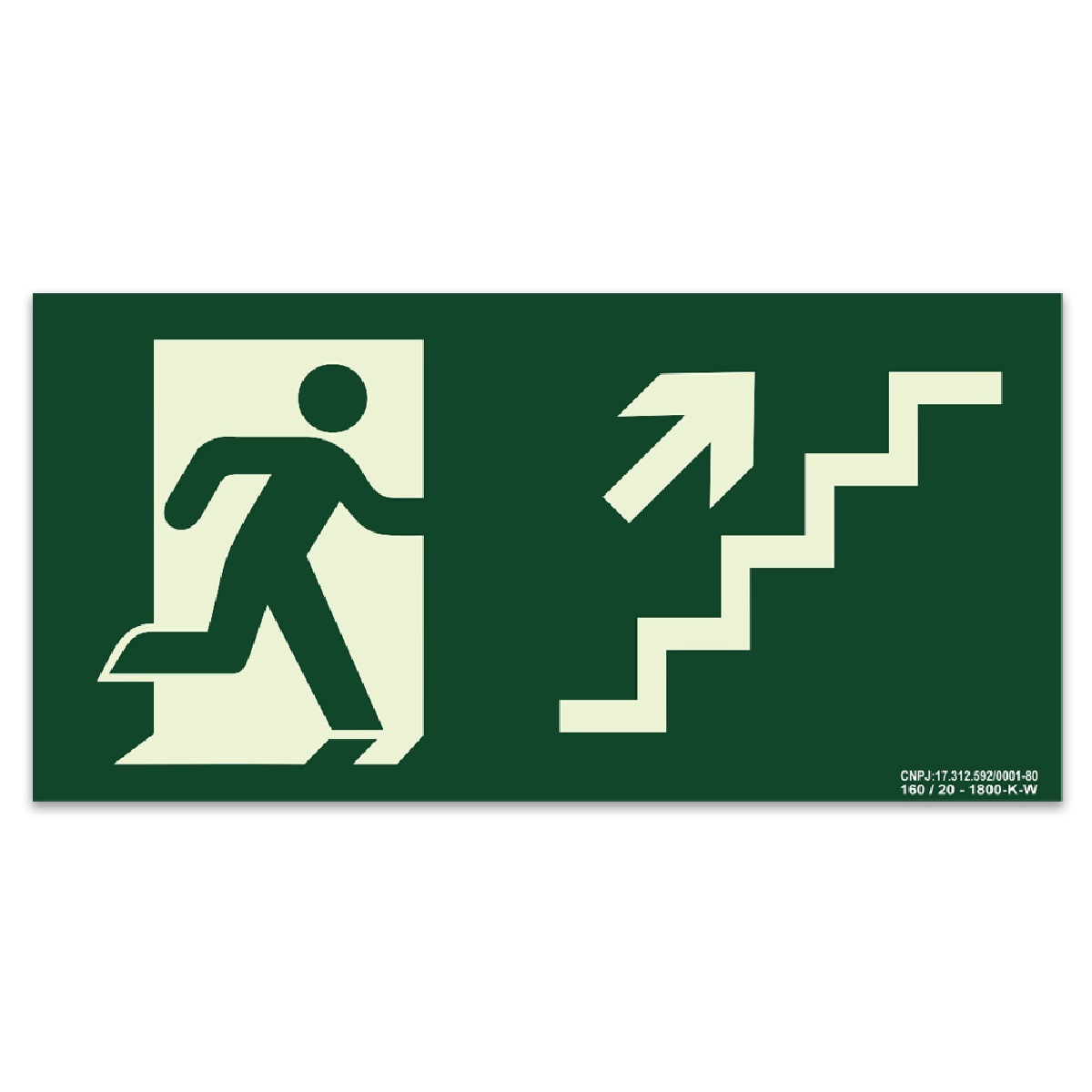 PLACA FOTOLUM ESCADA DIREITA P/ CIMA 29X14,5CM