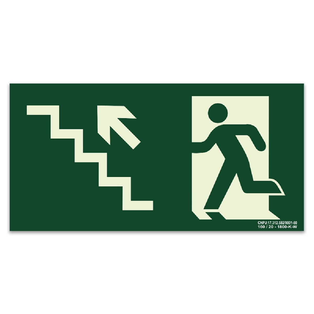 PLACA FOTOLUM ESCADA ESQUERDA P/ CIMA 29X14,5CM