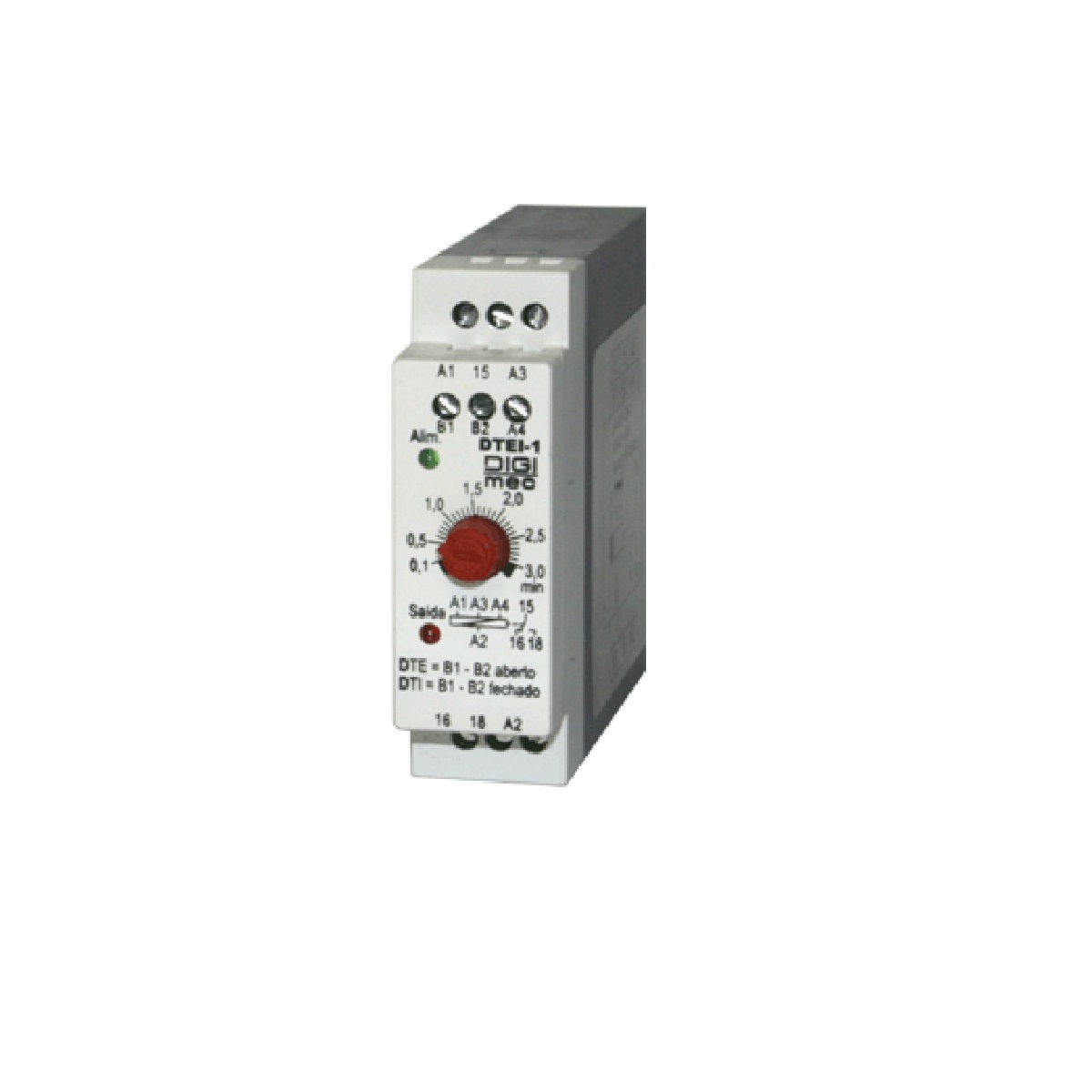 RELE TEMPO    15S 24VCA-VCC/220V JTE-1 - DIGIMEC