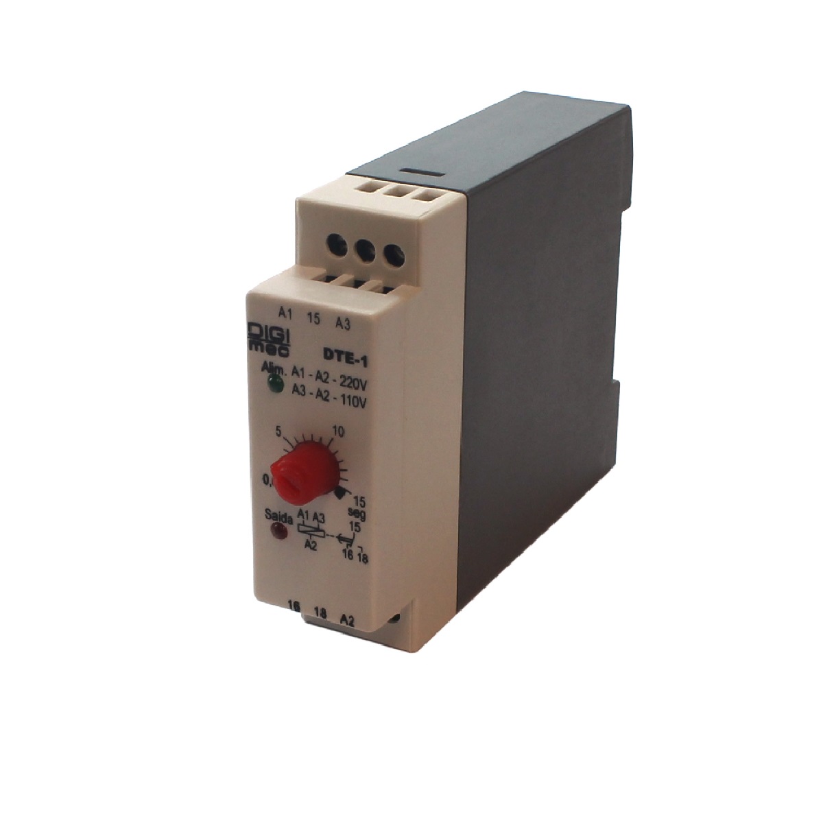 RELE TEMPO P/PAINEL 15SEG  220V DTER-1 - DIGIMEC
