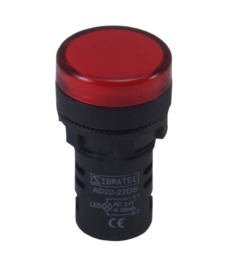 BOTAO SINALEIRO  LED VERMELHO  24VCC/VCA