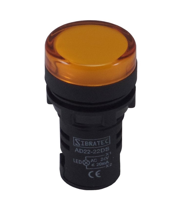 BOTAO SINALEIRO  LED AMARELO  24V           N