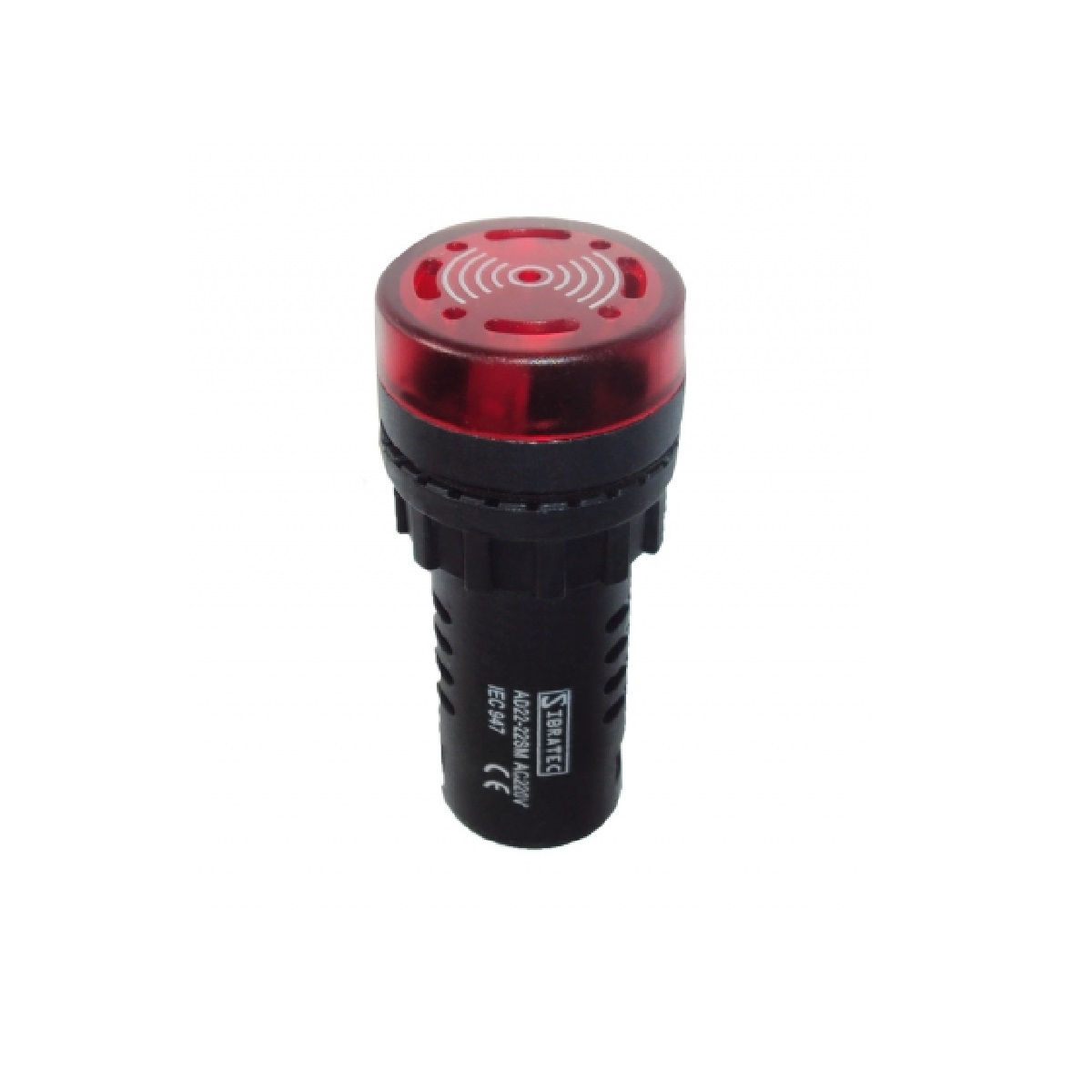 BOTAO SINALEIRO VERMELHO C/ SIRENE 220V 22MM