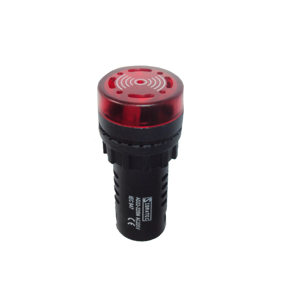 BOTAO SINALEIRO VERMELHO C/ SIRENE 24V 22MM