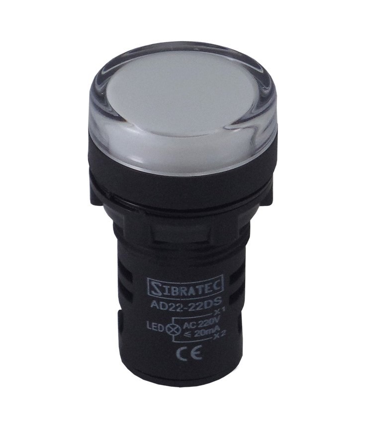 BOTAO SINALEIRO LED BRANCO  220V