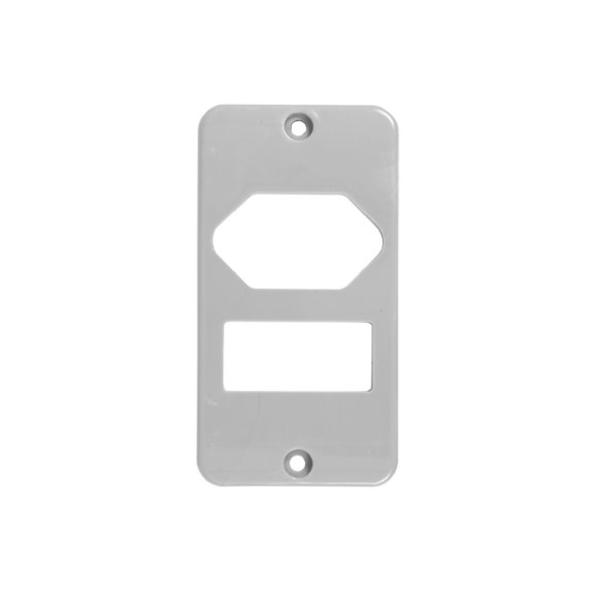 TAMPA CINZA  1/2 - 3/4" 1 TECLA COM TOMADA INPOL