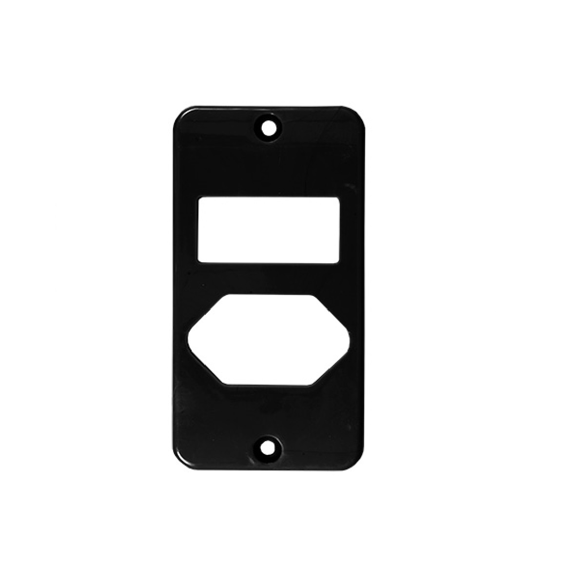 TAMPA PRETA 1 TECLA COM TOMADA 1/2  -3/4 INPOL