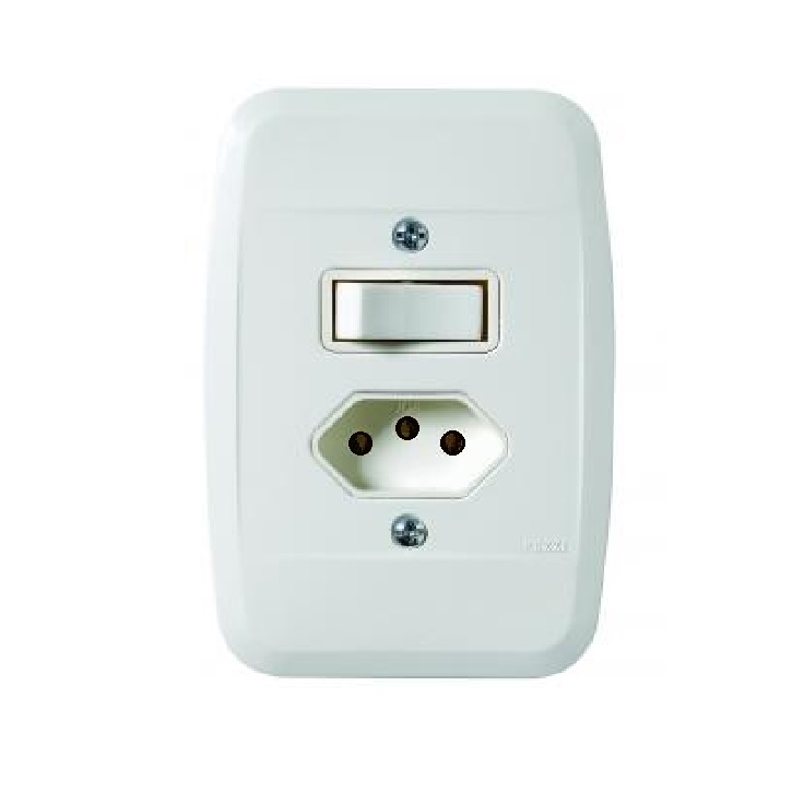 CONJUNTO 1 INTERRUPTOR  PARALELO COM TOMADA 20A  PEZZI 40.000