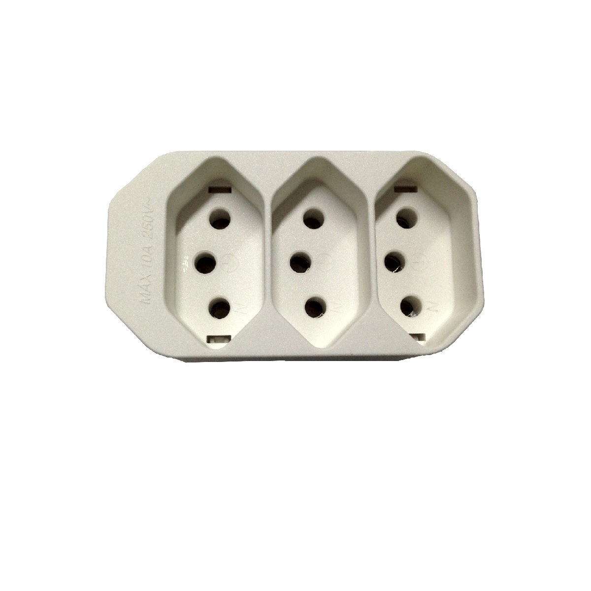 PINO ABNT TE 3 SAIDAS 2P+T 10A BRANCO - FIOLUX