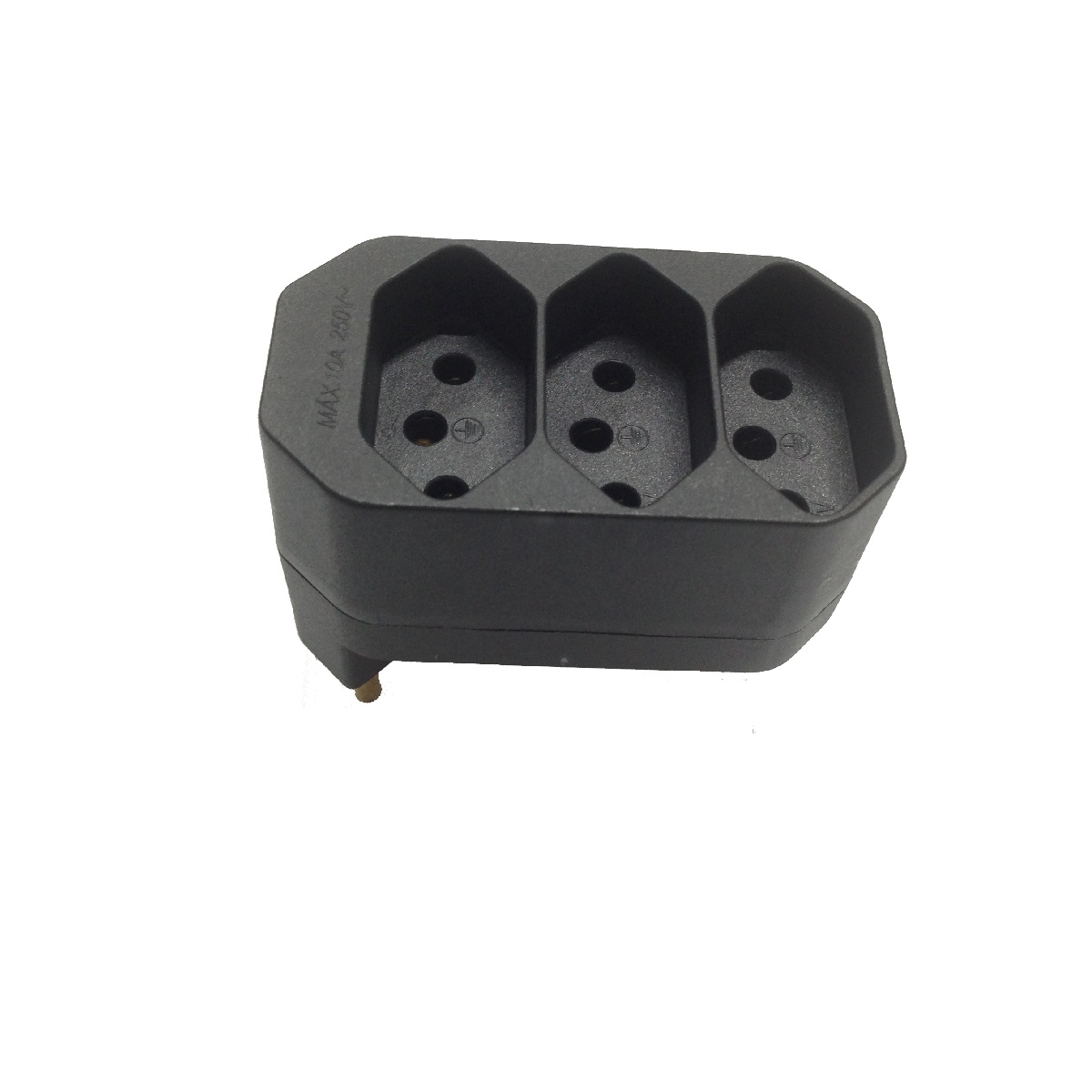 PINO ABNT TE 3 SAIDAS 2P+T 10A PRETO - FIOLUX