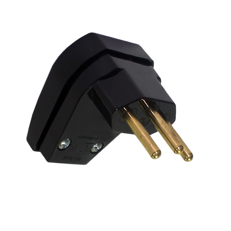 PINO ABNT 2P+T 10A MACHO PRETO PRENSA CABO PEZZI