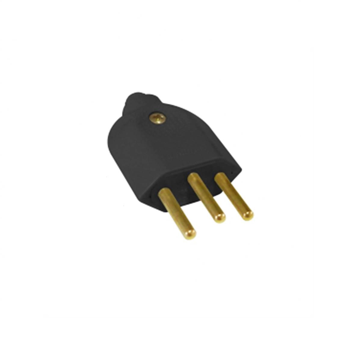 PINO ABNT 2P+T 10A MACHO RETO PRETO PEZZI