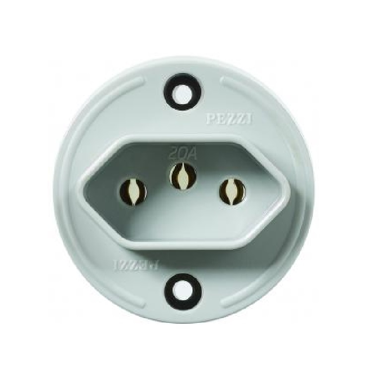 TOMADA ABNT EXT 2P+T 20A REDONDA CZ PEZZI