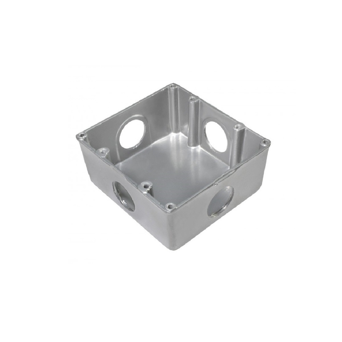 CAIXINHA DE ALUMINIO 4 X 4 FURO 3/4  P/ PISO