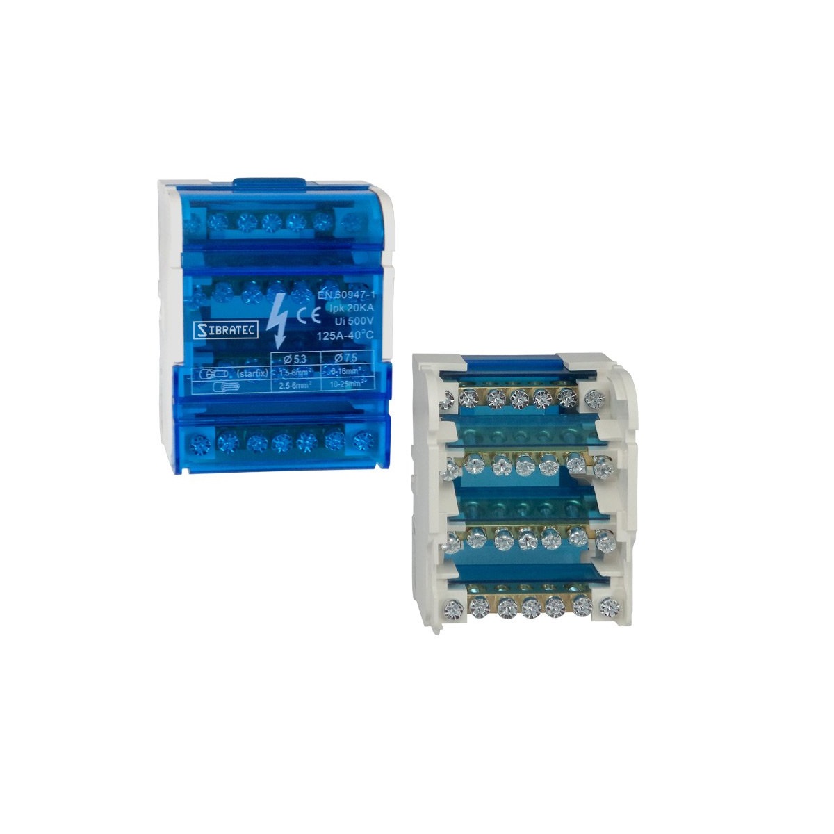 BARRAMENTO BLOCO TETRAFASICO 100A 7 LIGACOES - SIBRAT