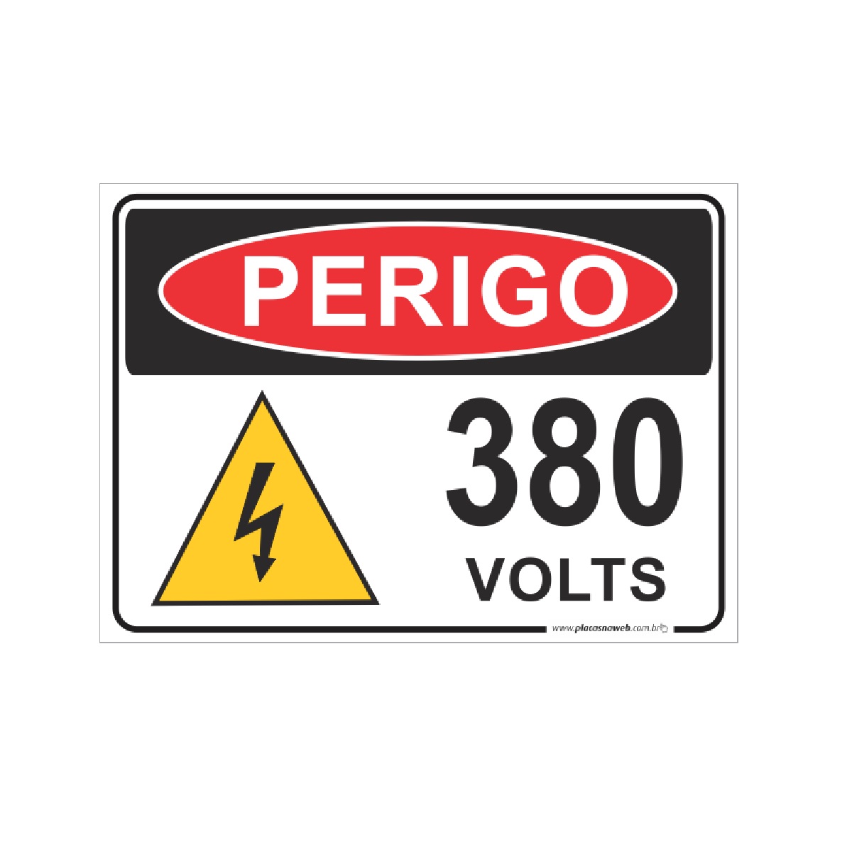 ADESIVO/PLACA PERIGO 220/380V - 15X20 CM