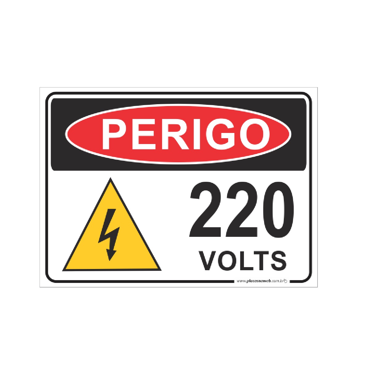 ADESIVO PERIGO 220 V - 15X20 CM