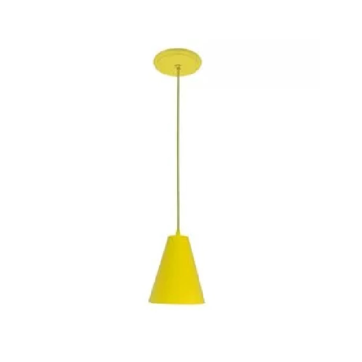 PENDENTE PLASTICO INJ 1XE27 CONE AMARELO DITAL