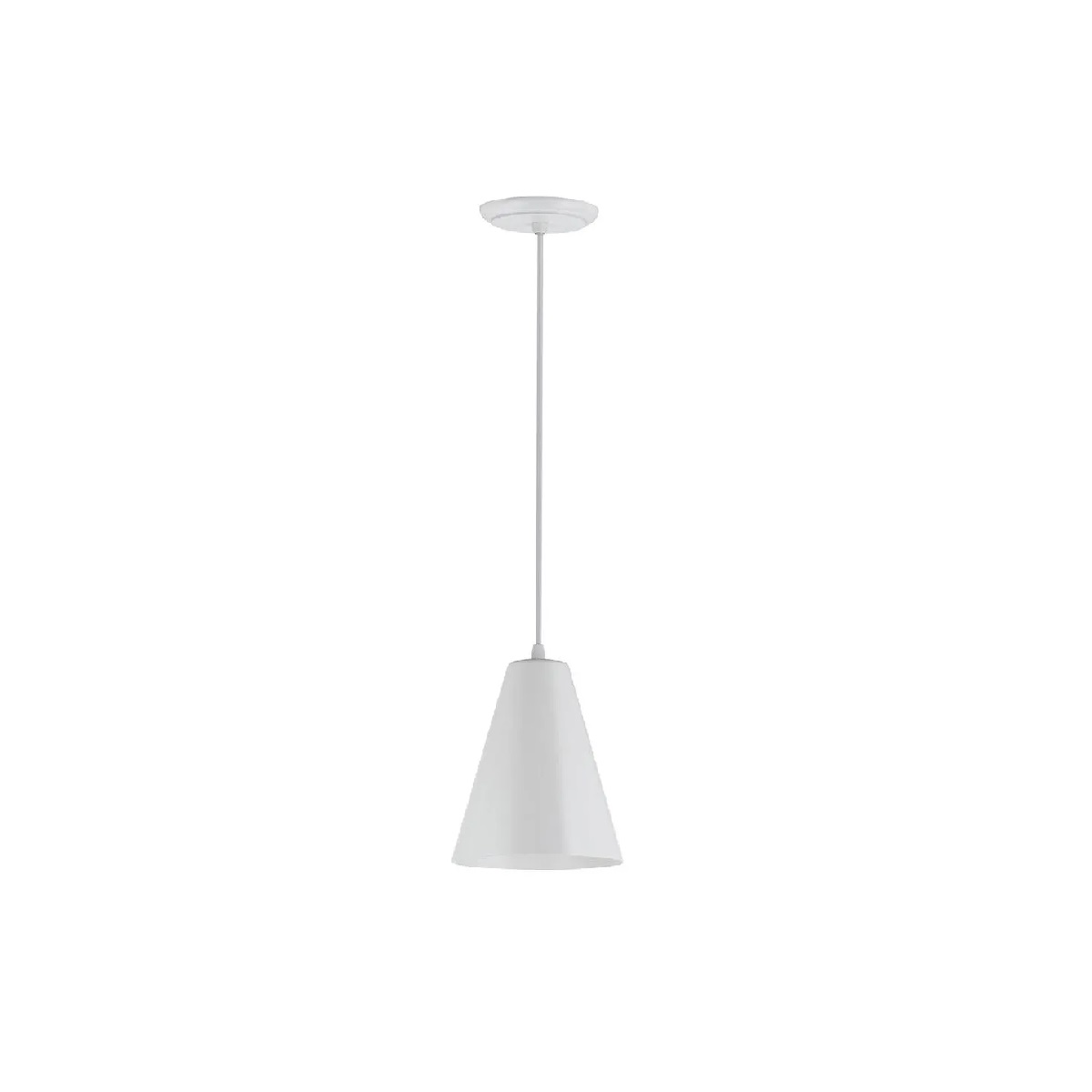 PENDENTE PLASTICO INJ 1XE27 CONE BRANCO DITAL
