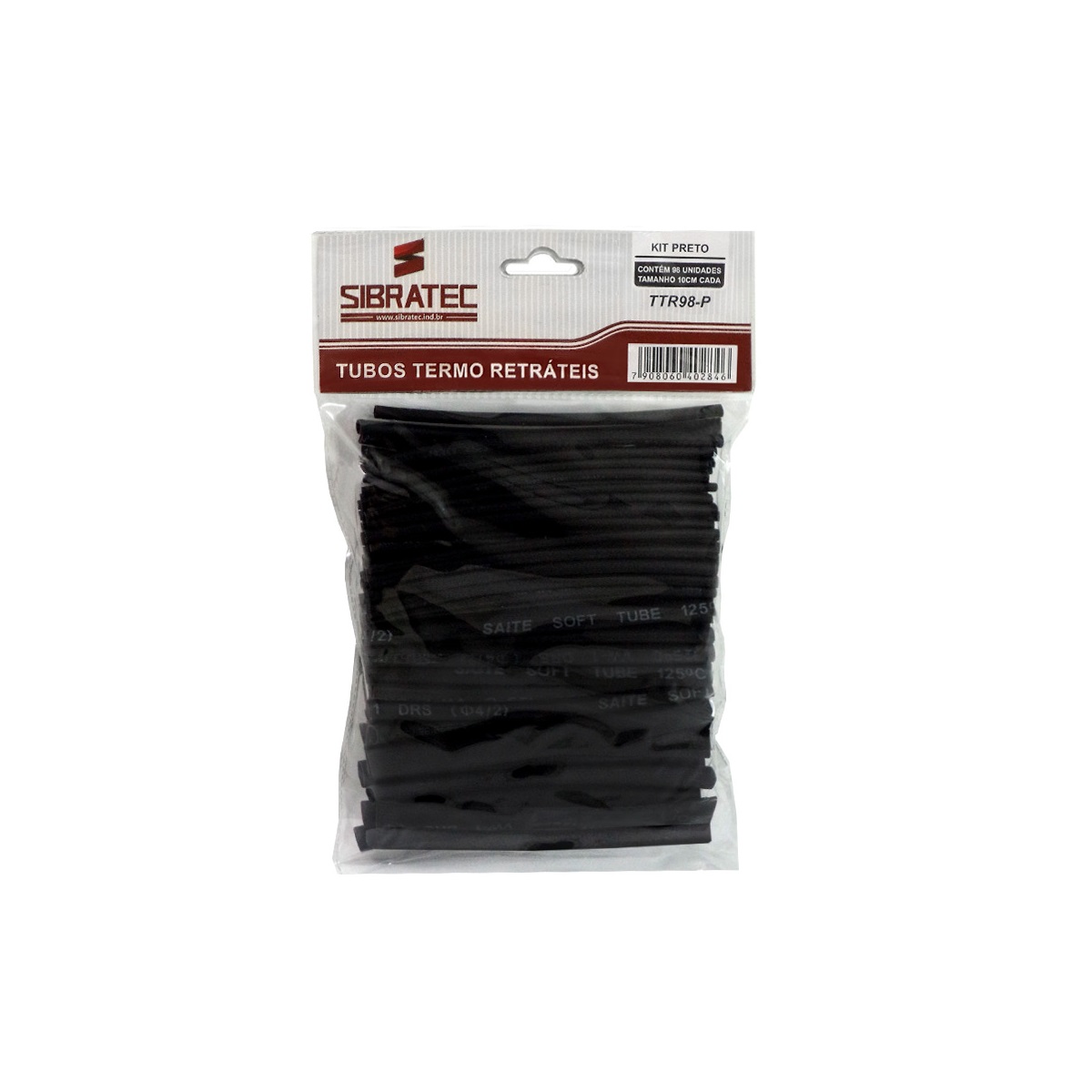 KIT TERMOCONTRATIL PRETO 98 UNID 10CM SIBRATEC