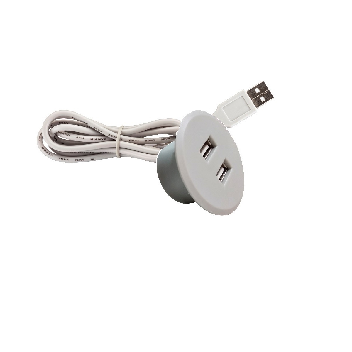 EMBUTIDO USB 35MM POP REDONDO CINZA