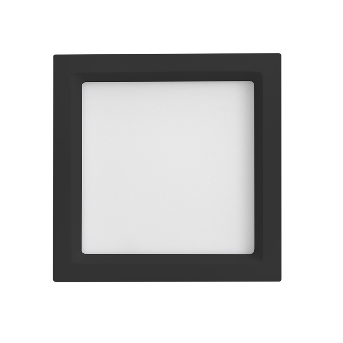 PLAFON LED QUADRADO PRETO 3000K 12W C/RECUO EMBUTI